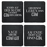 Schiefer Untersetzer Set (4 Stück) für Gin mit...